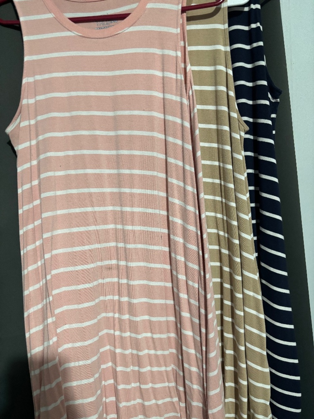 Three striped dresses- XL time and True dresses